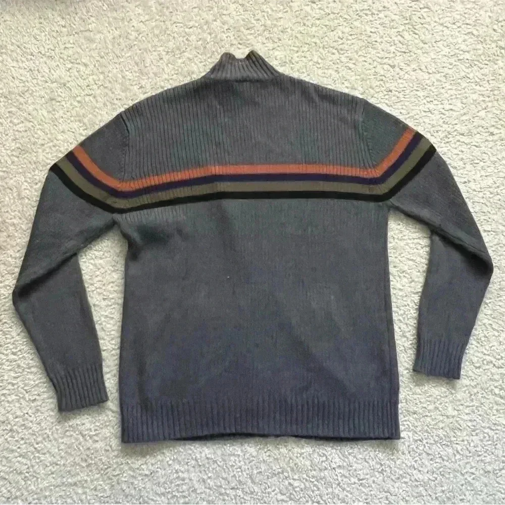 The North Face Sweater Mens Size Large A5 Series Knit Zip-Up Jacket Striped Gray